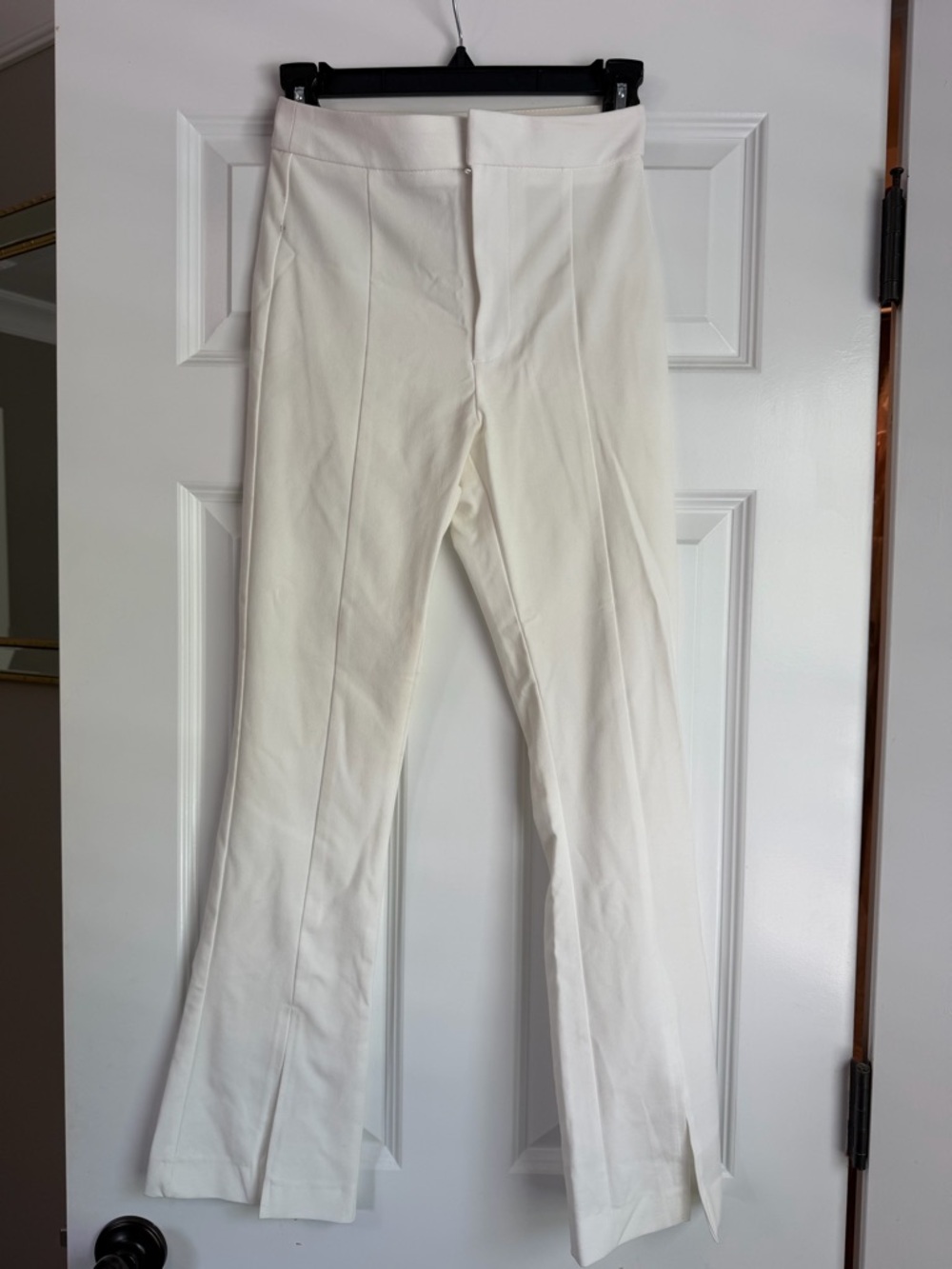 Bershka Cream Kick-Flare Tailored Trousers Size 2